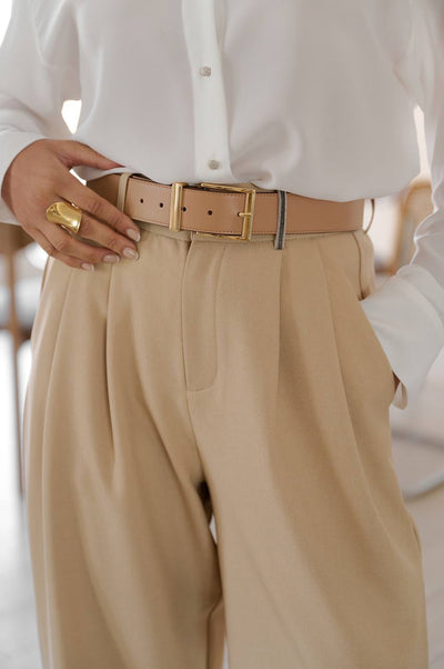 Light Beige Wide Leg Pants