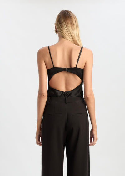 Devin Satin Camisole In Black