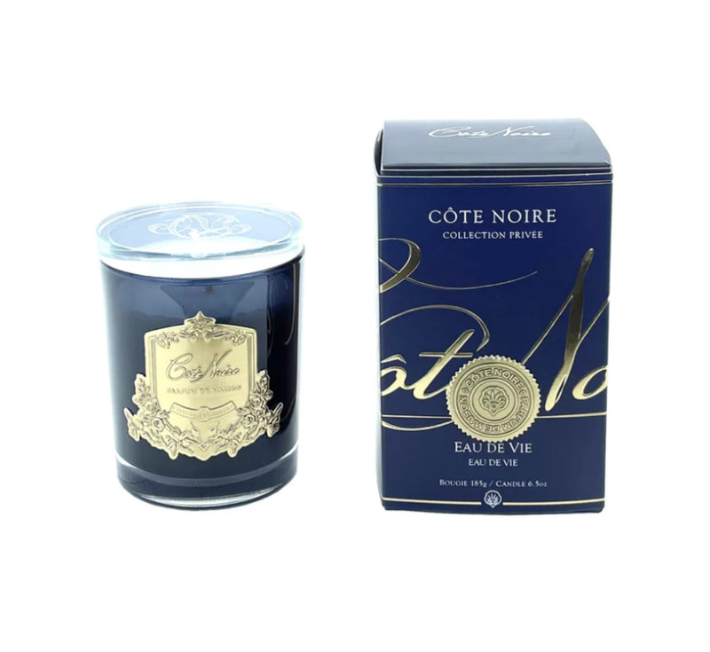CANDLE WITH CRYSTAL GLASS LID - EAU DE VIE - GOLD
