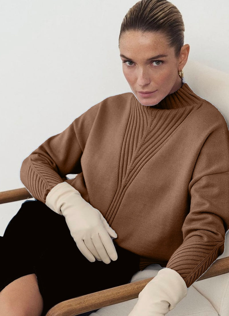 Brown Jumper With Ribs