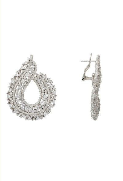ADALINDA SWEEPING HOOP EARRINGS SILVER