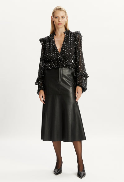 Frill Detail Spot Blouse