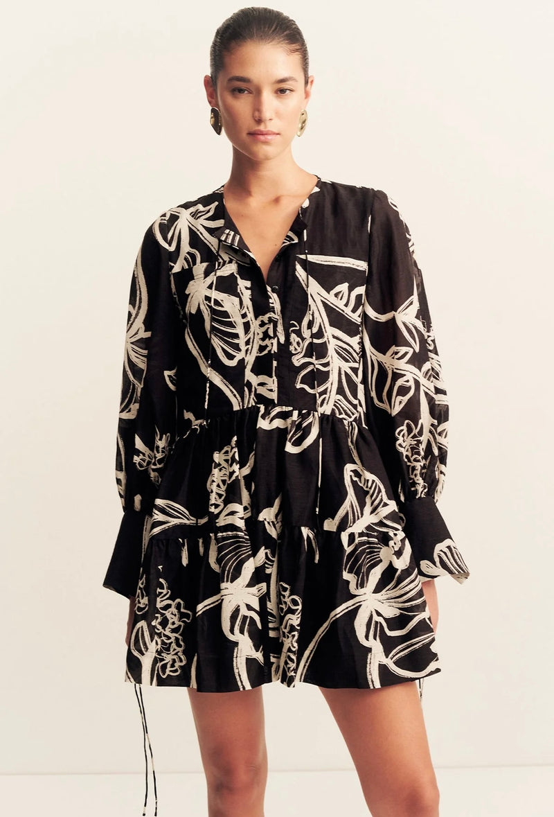 Black Lila Tiered Mini Dress
