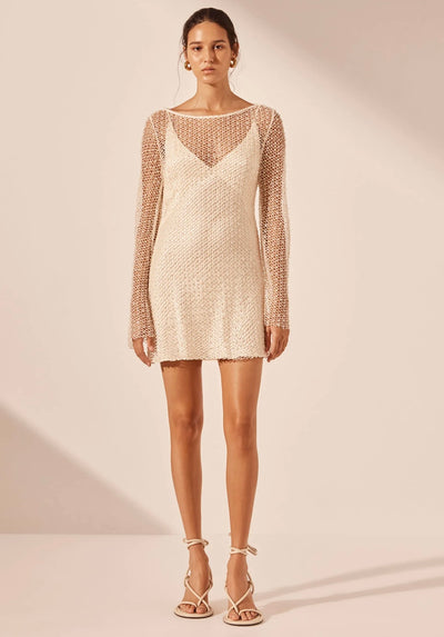 Kiara Long Sleeve Sheer Mini Dress