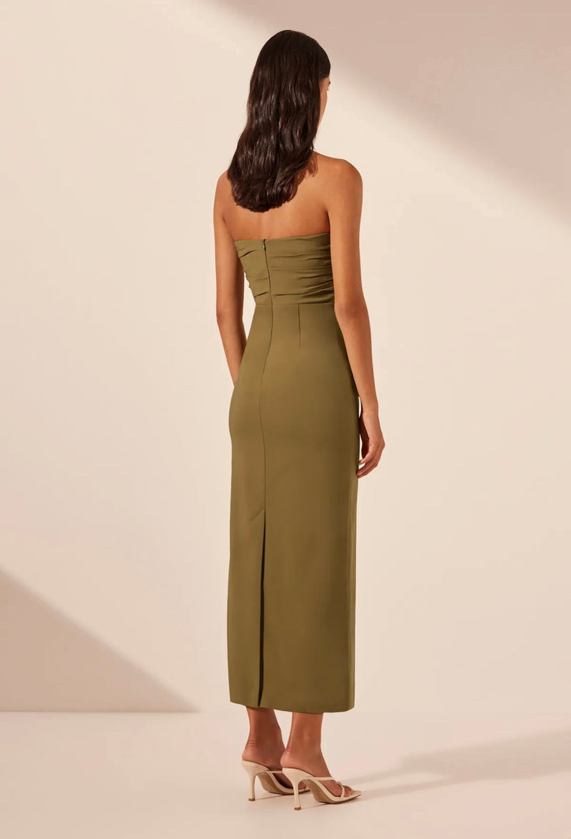 Army Green Lani Midi Dress