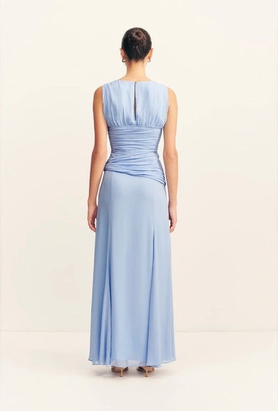 Aylah Side Split Maxi Dress - Vista Blue
