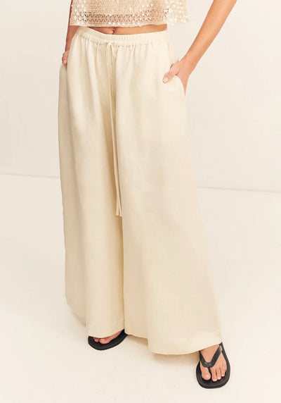 Gigi Wide Leg Pant - Ecru