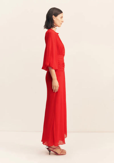 Chilli Romy High Neck Balloon Sleeve Maxi Dress