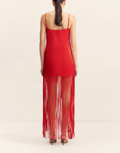Chilli Moraya Square Neck Fringe Maxi Dress