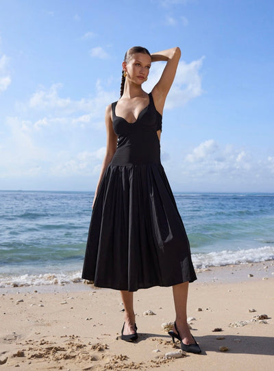 BLACK SOUNION DRESS CON