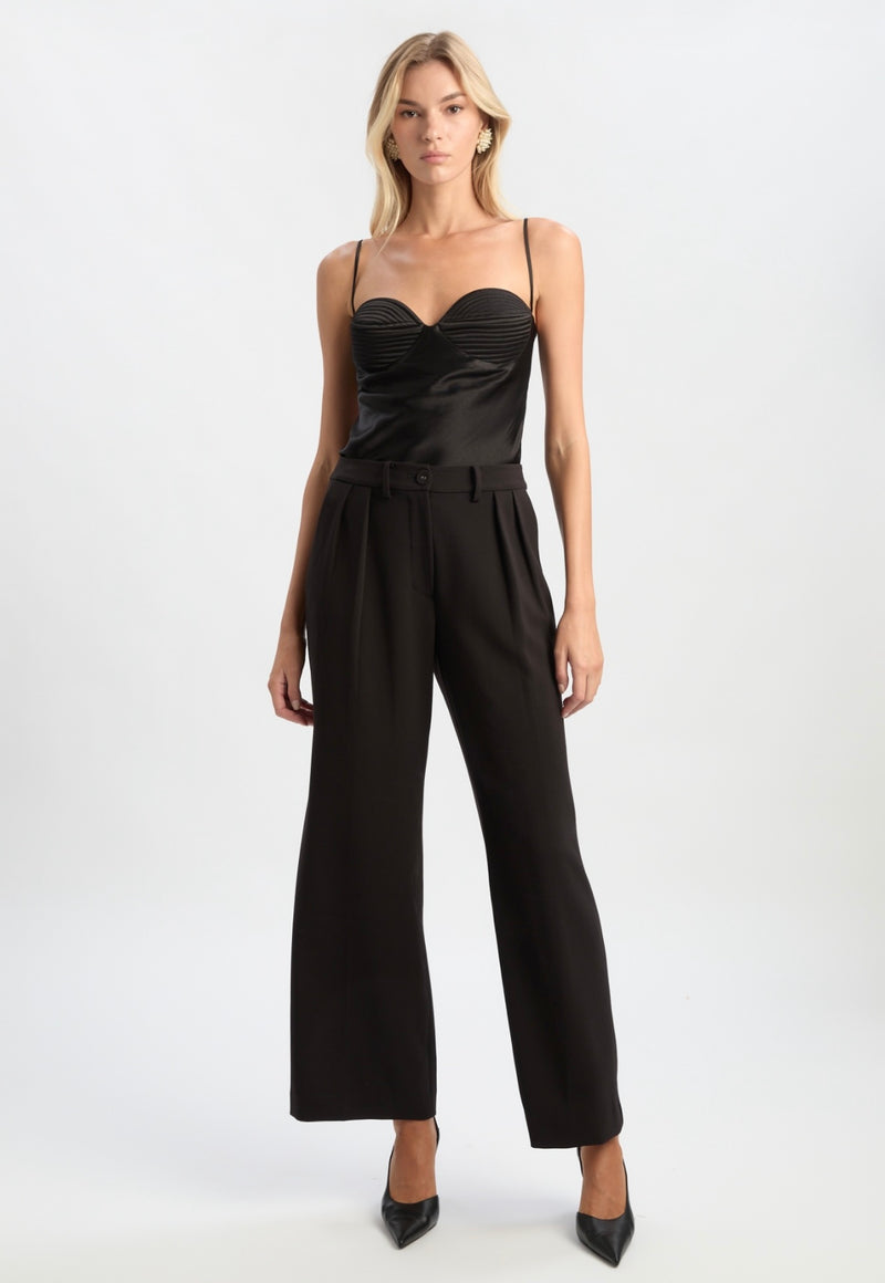 Devin Satin Camisole In Black