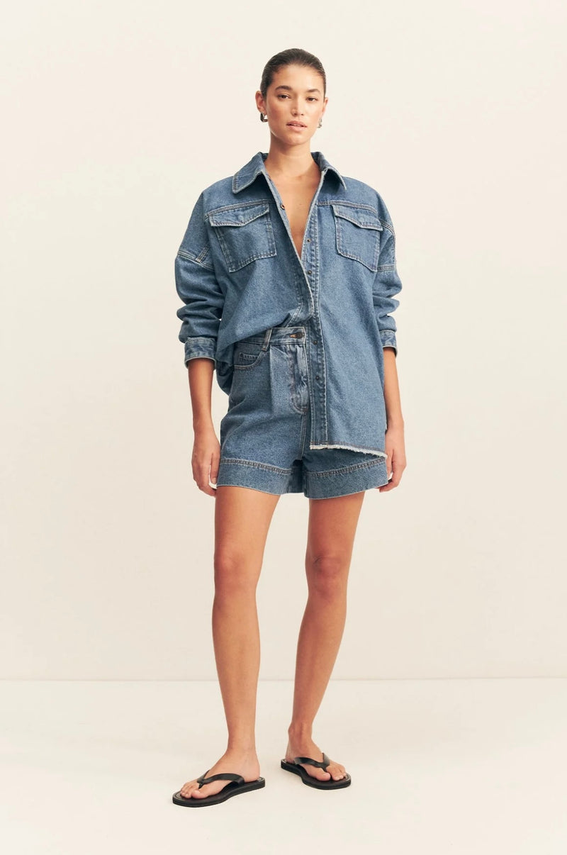Raquel Oversized Shirt - Vintage Blue