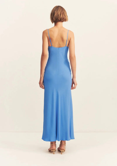 Pierce Cowl Neck Midi Dress - Sonic Blue