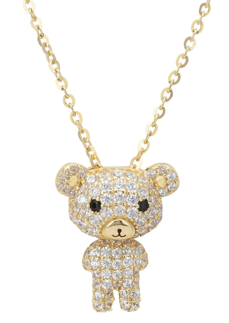 BEAR PENDANT NECKLACE GOLD