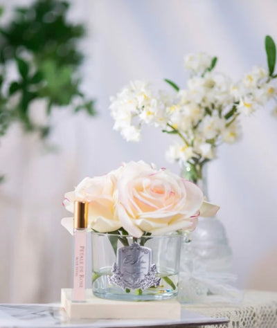 NATURAL TOUCH 5 ROSES - CLEAR - PINK BLUSH