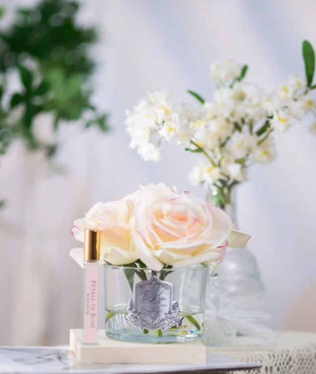 NATURAL TOUCH 5 ROSES - CLEAR - PINK BLUSH