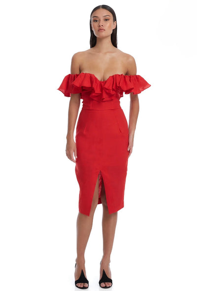 LOULOU DRESS RED