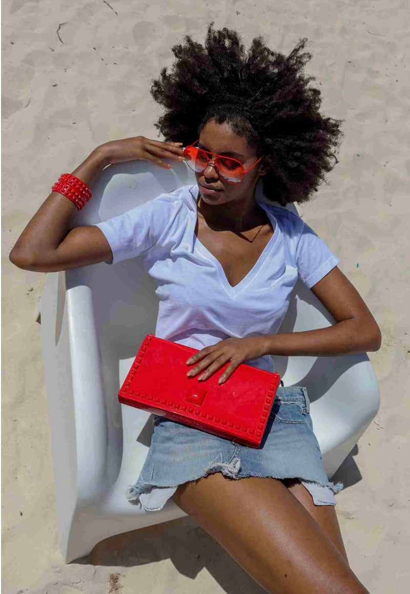 Red Nora Flap Pochette