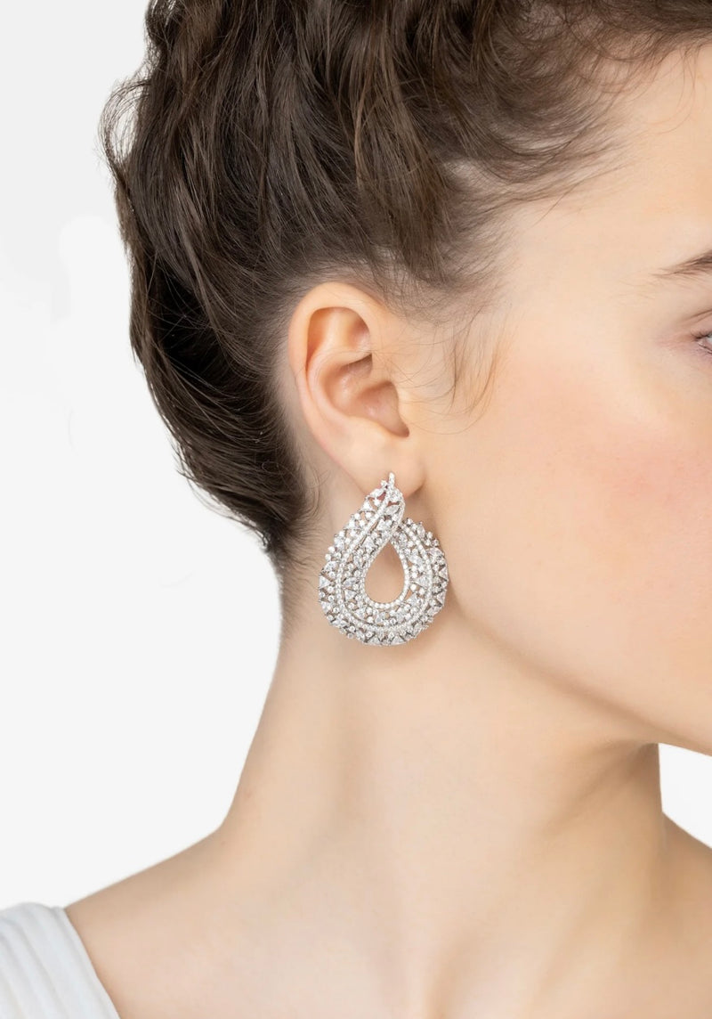 ADALINDA SWEEPING HOOP EARRINGS SILVER