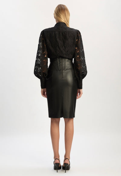 Henley Vegan Leather Skirt