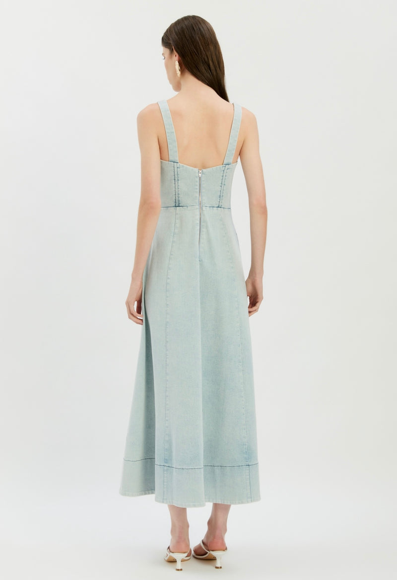 lilah denim midi dress Bardot Lilah Denim Midi Dress