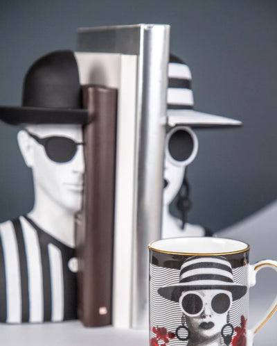 Bookends Mr Black and Mrs White