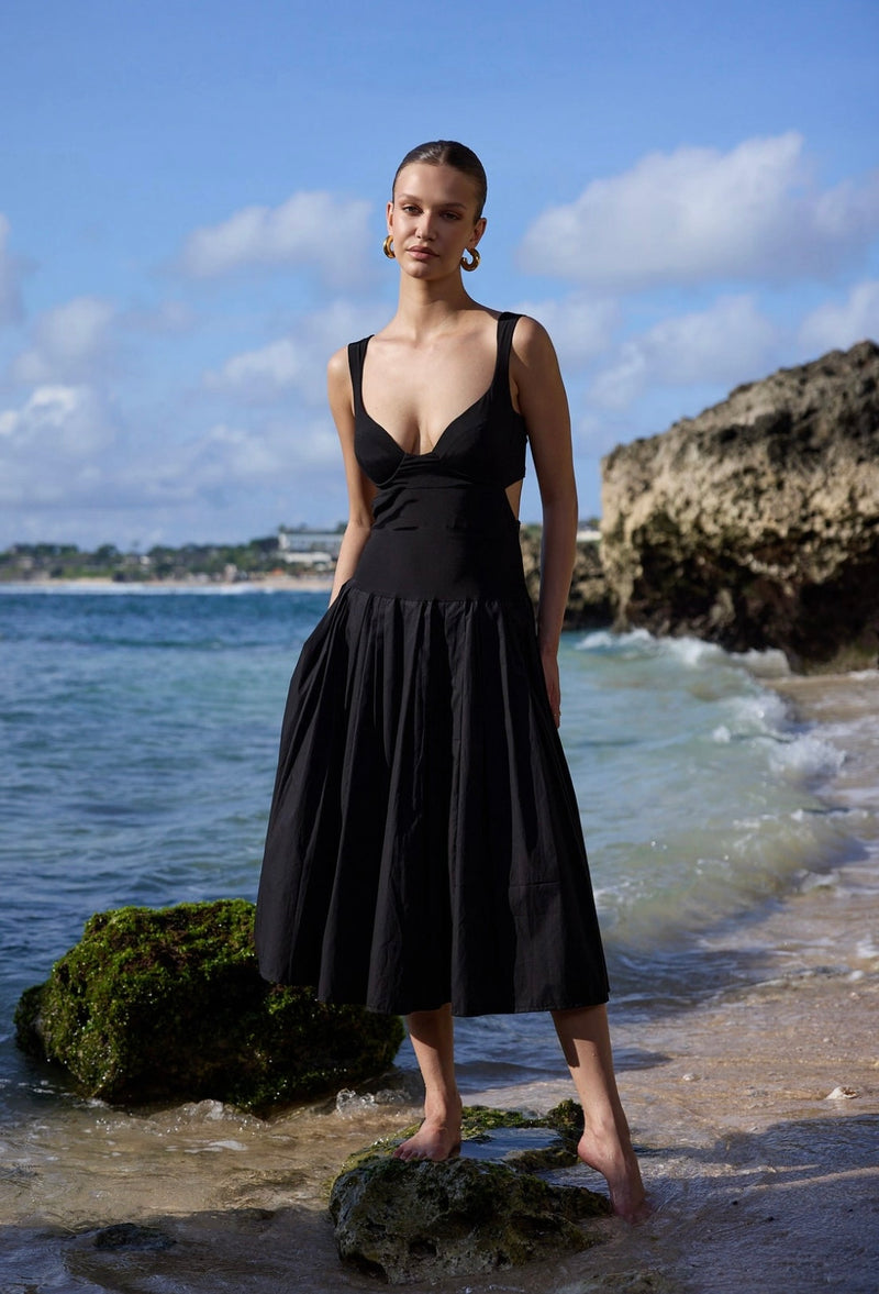 BLACK SOUNION DRESS CON