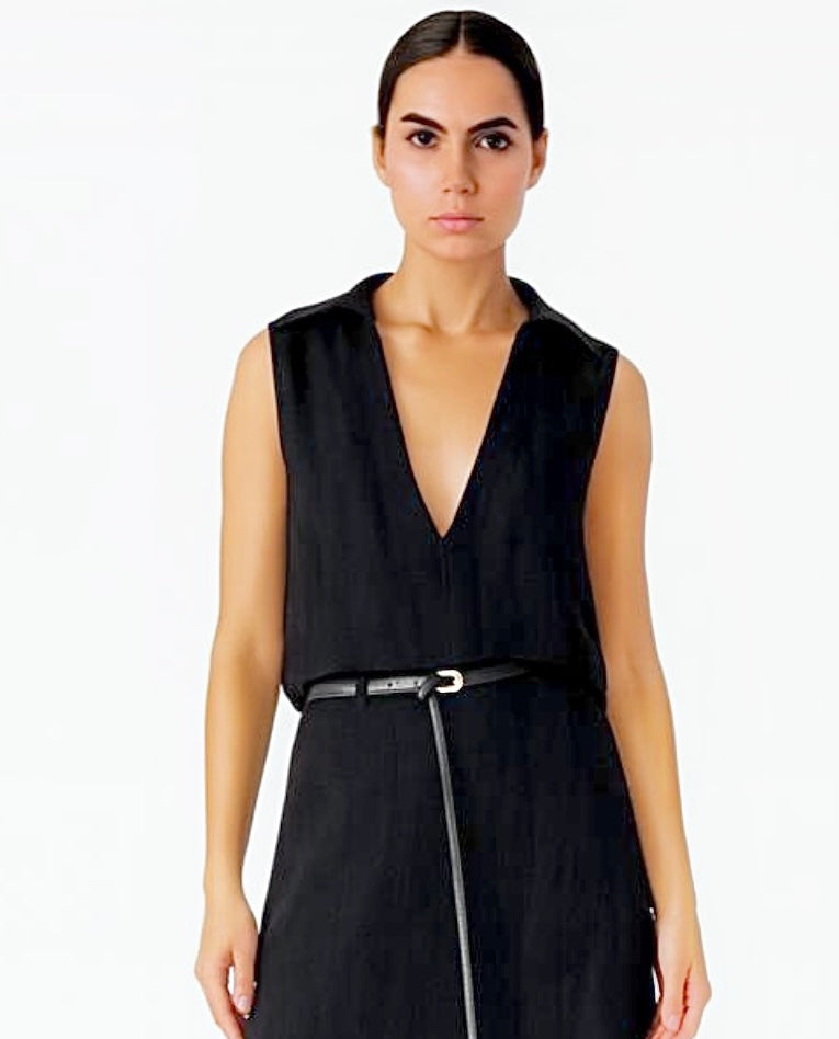 Linen Black Top