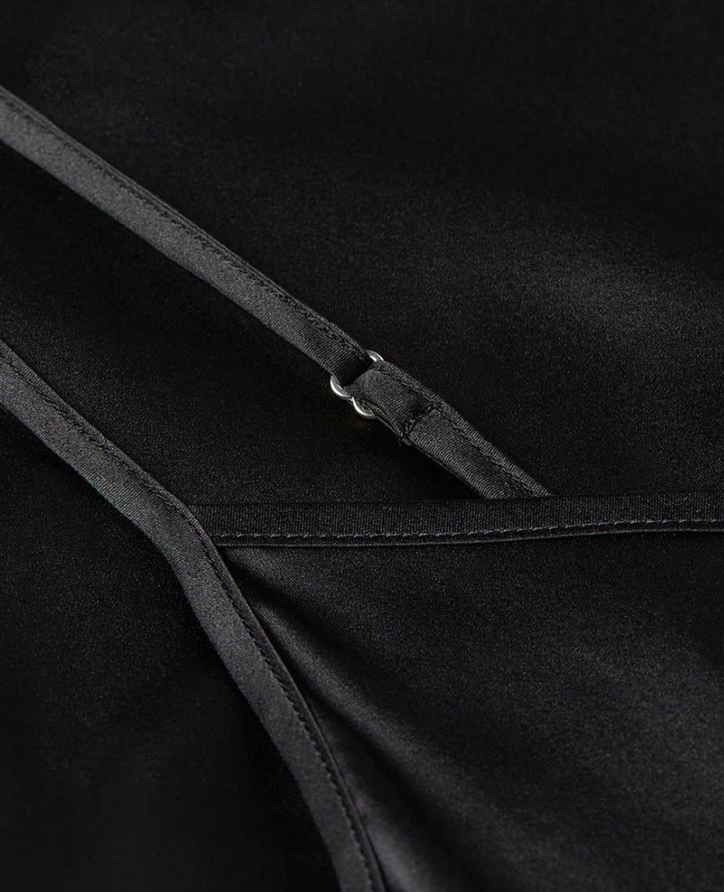 Black Premium Silk Slip Dress