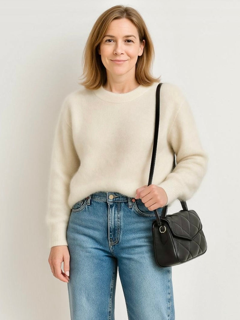Fluffy Off White Sweater