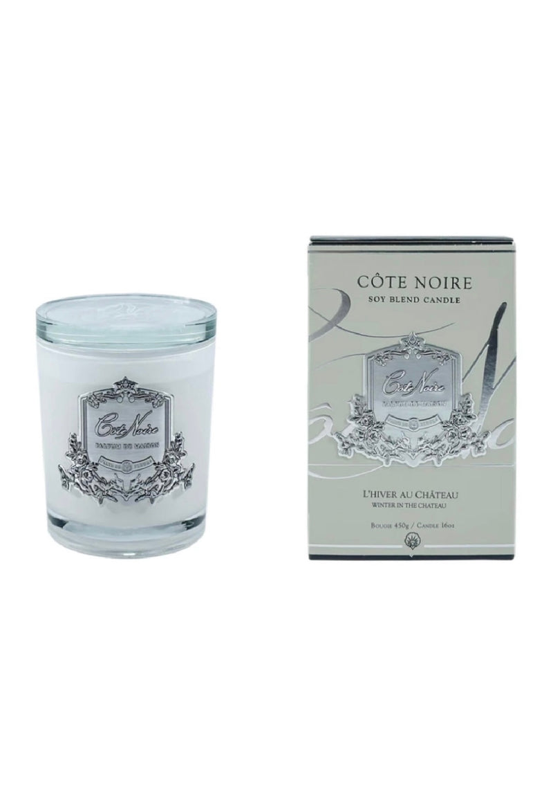 WHITE VESSEL WITH SILVER BADGE - WINTER IN THE CHATEAU