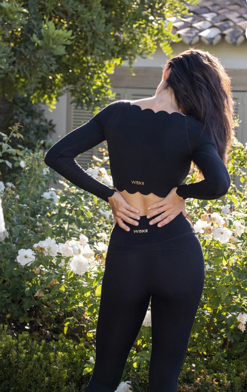 BLACK V-WAIST SCRUNCH LEGGING