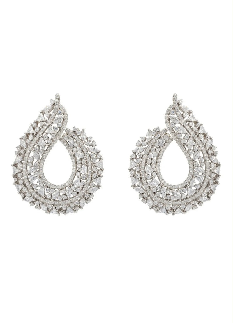 ADALINDA SWEEPING HOOP EARRINGS SILVER