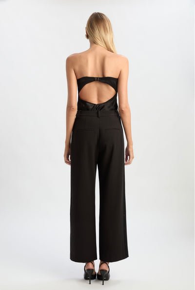 Black Sloane Satin Detail Pant