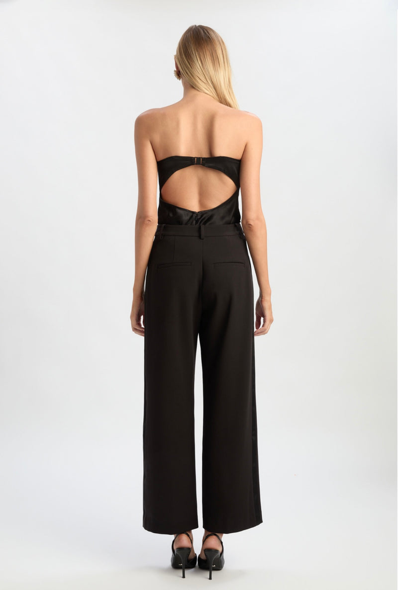 Black Sloane Satin Detail Pant