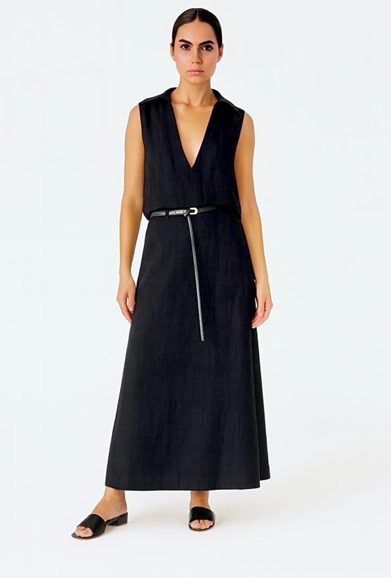 Black Linen Skirt