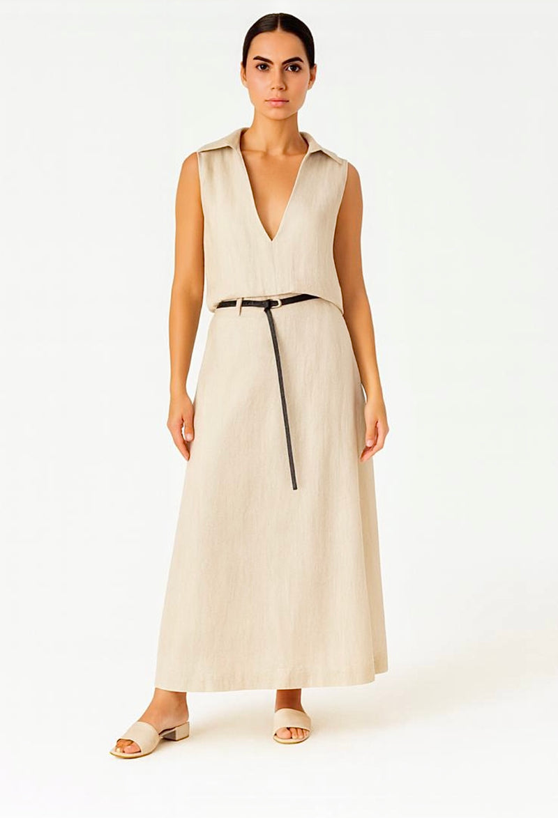 Beige Linen Skirt