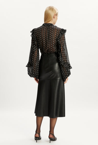 Frill Detail Spot Blouse