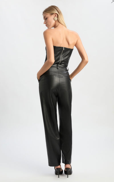 Black Kelsa Vegan Leather Pant