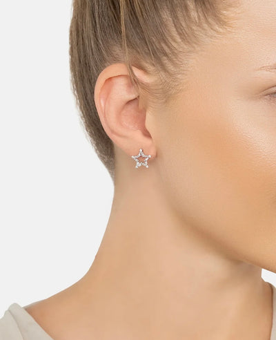 SUPER NOVA STAR STUD EARRINGS SILVER