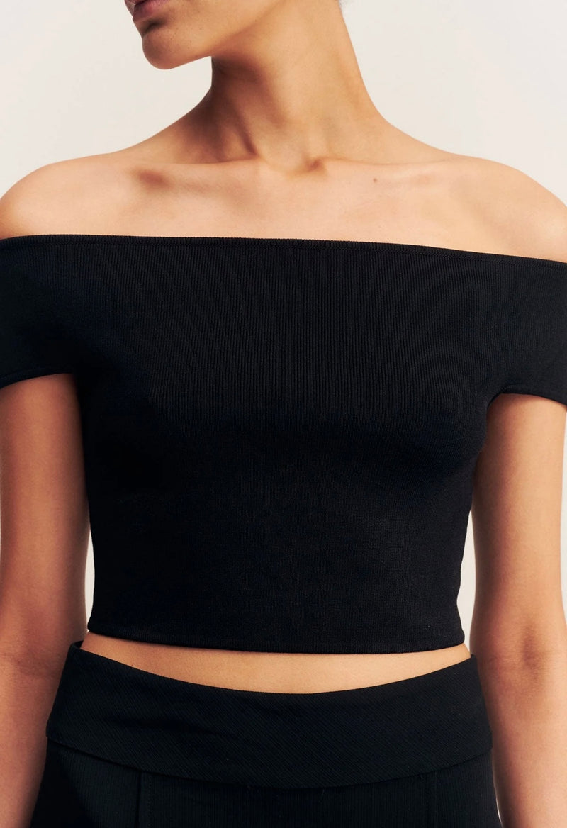 Basic Off Shoulder Top - Black