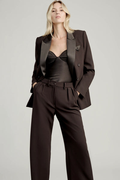 Black Sloane Satin Detail Blazer