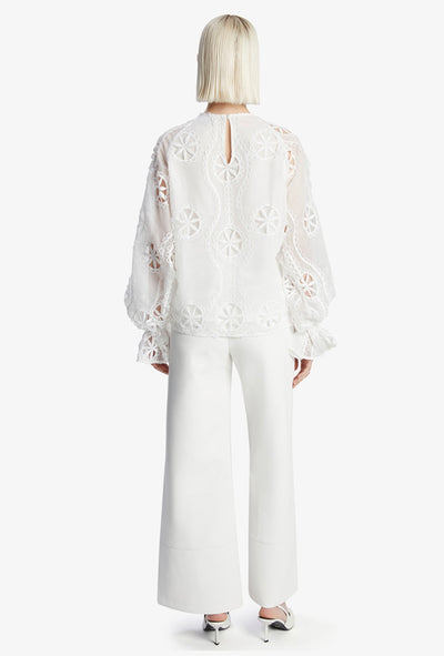 Rosalee Lace Blouse In Orchid White