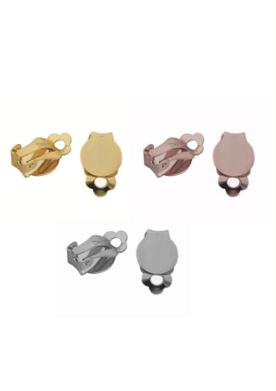 BAROQUE PEARL WHITE FLOWER CLIP ON DROP EARRINGS ROSEGOLD