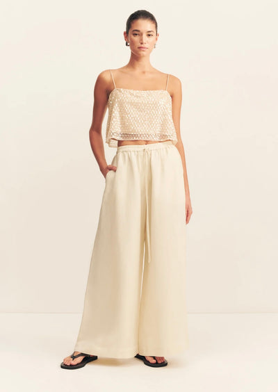 Gigi Wide Leg Pant - Ecru