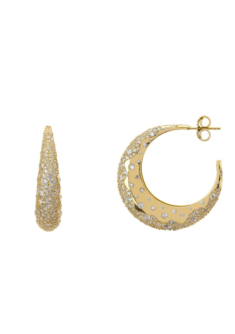 MOONDUST SPARKLE HOOP EARRINGS GOLD