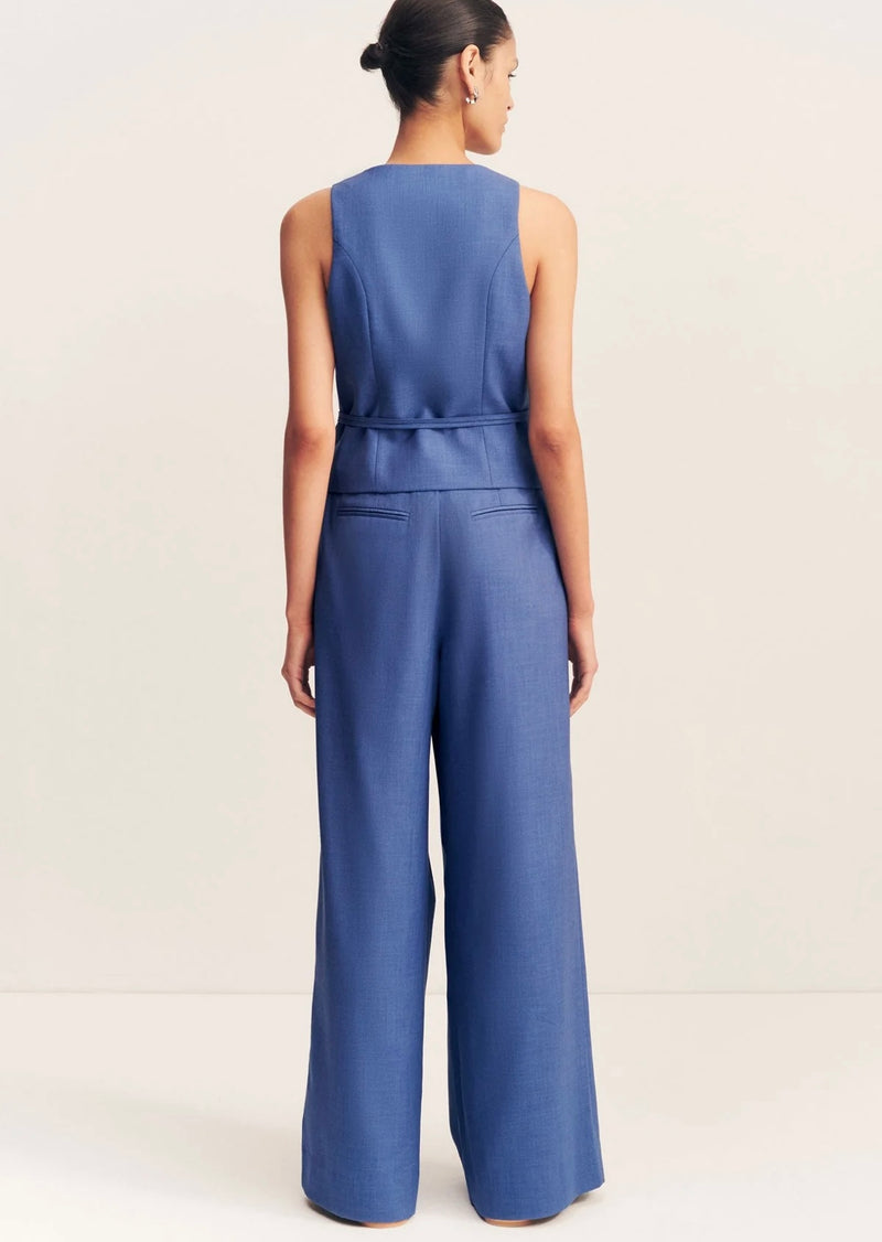 Asher Wide Leg Pant - Ocean Blue