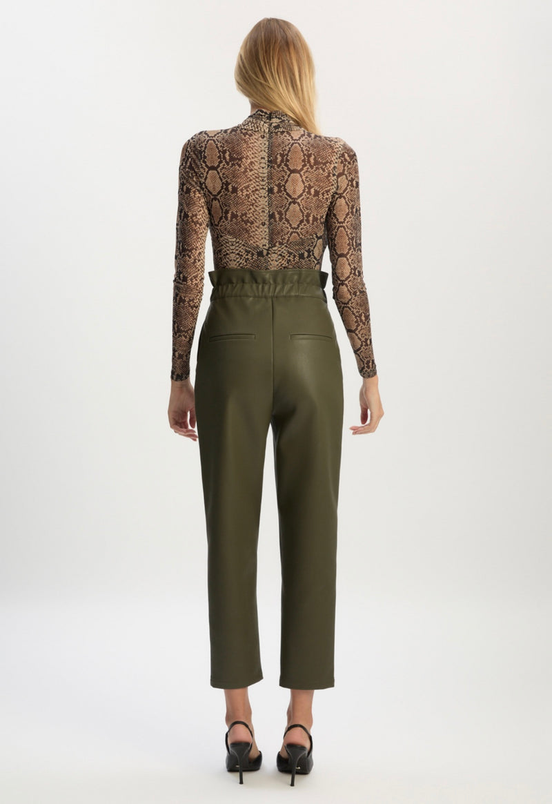 Olive Aster Vegan Leather Pant