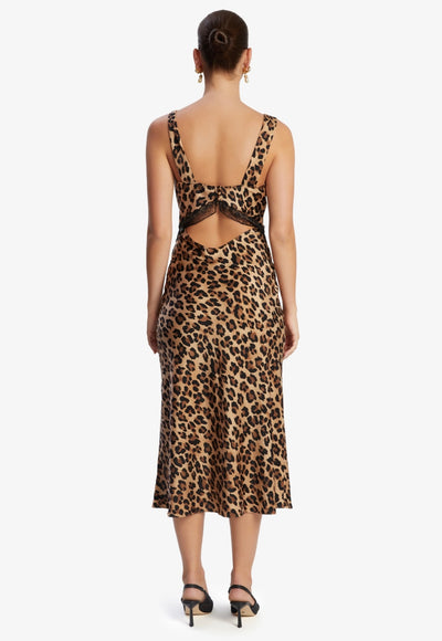 Emory Lace Slip Dress In Leopard