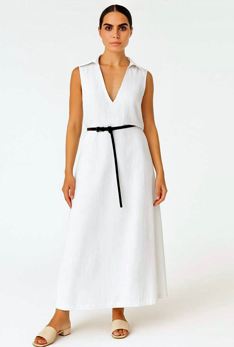 White Linen Skirt